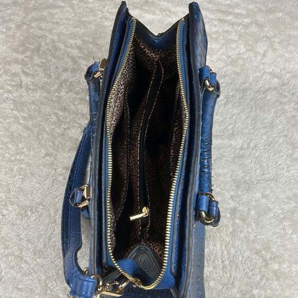 Unbranded large blue croc embossed faux leather convertible shoulder handbag - Picture 10 of 15